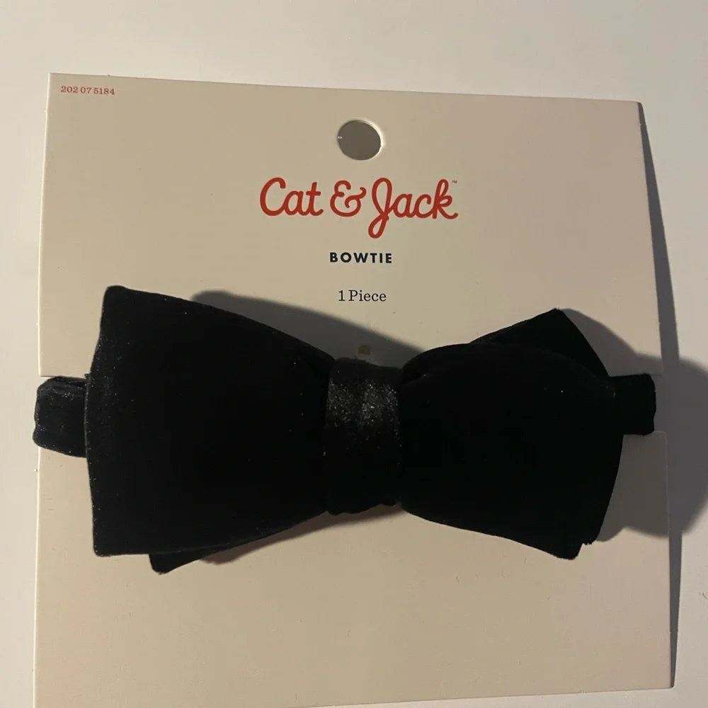 Cat & Jack Black Bow Tie Elegant Business Formal Attire Pre Tied NWT OSFM